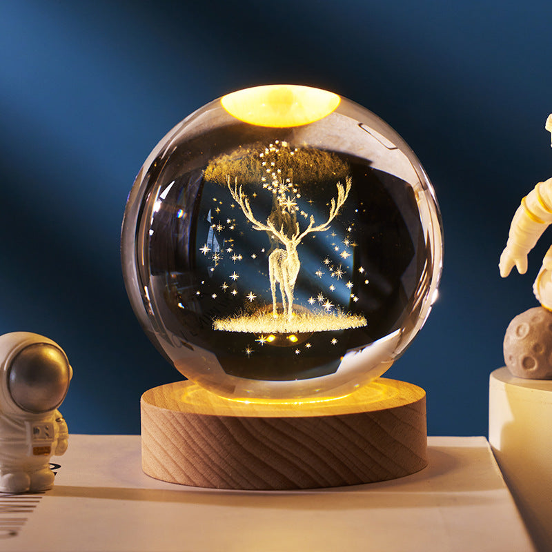 Luminous 3d Christmas/Solar System Crystal Ball