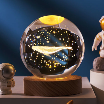 Luminous 3d Christmas/Solar System Crystal Ball