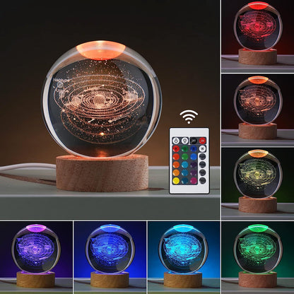 Luminous 3d Christmas/Solar System Crystal Ball
